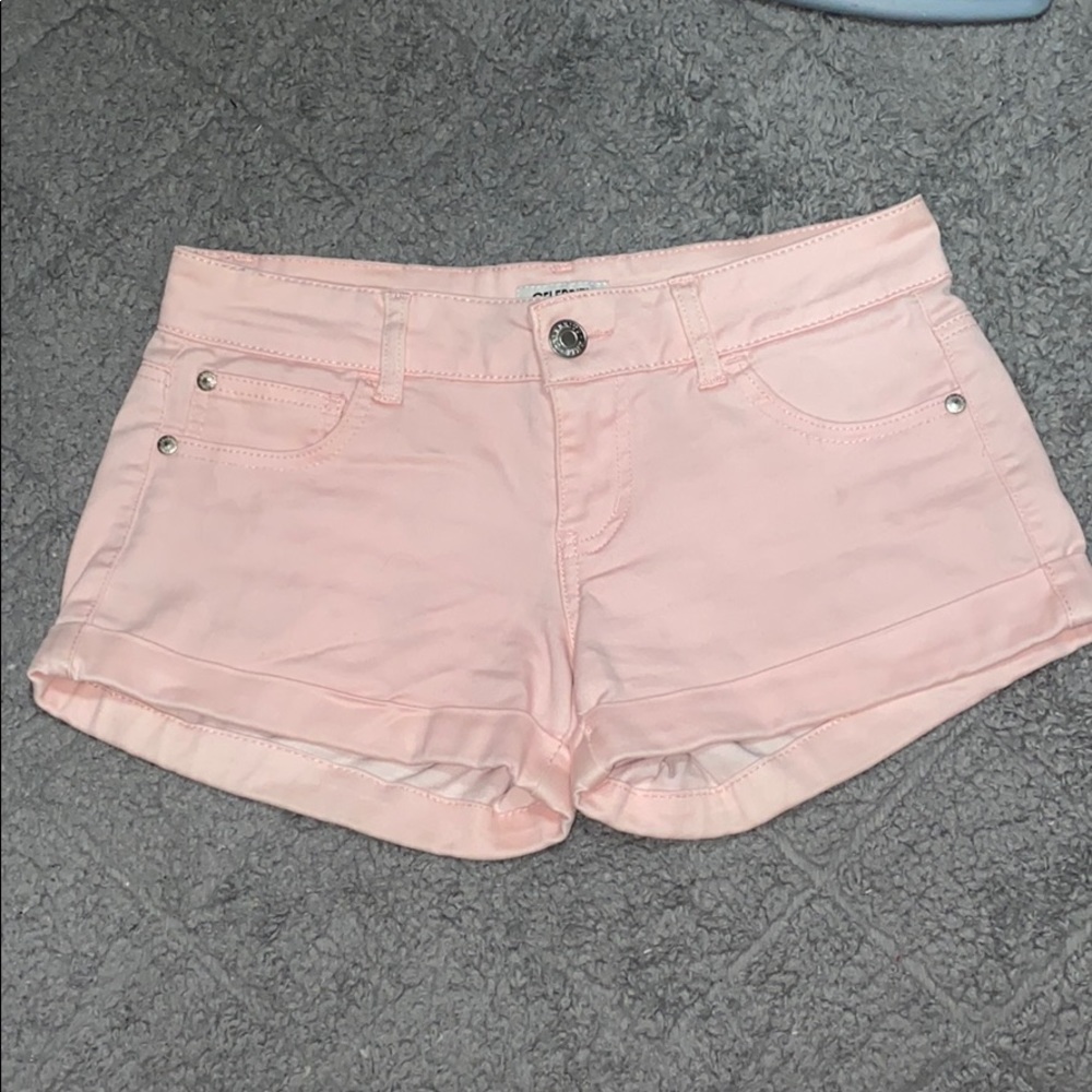 Celebrity Pink Strawberry Cream Rolled Shorts